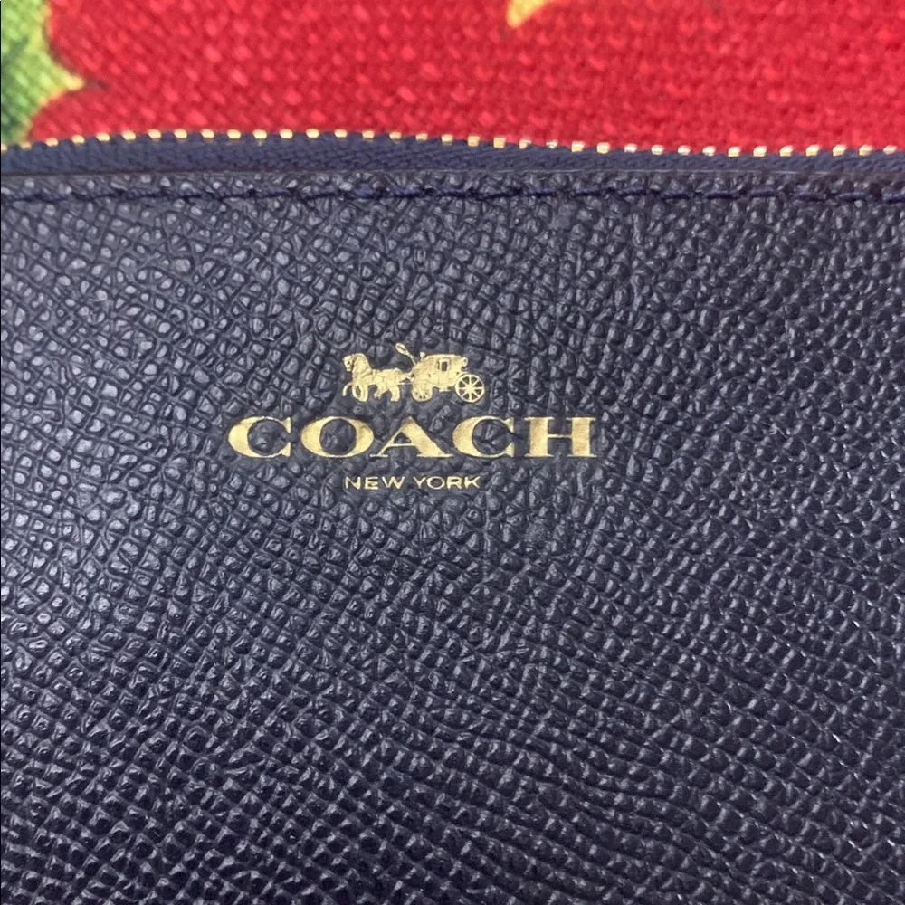 Coach ford blue midnight Leather Wristlet